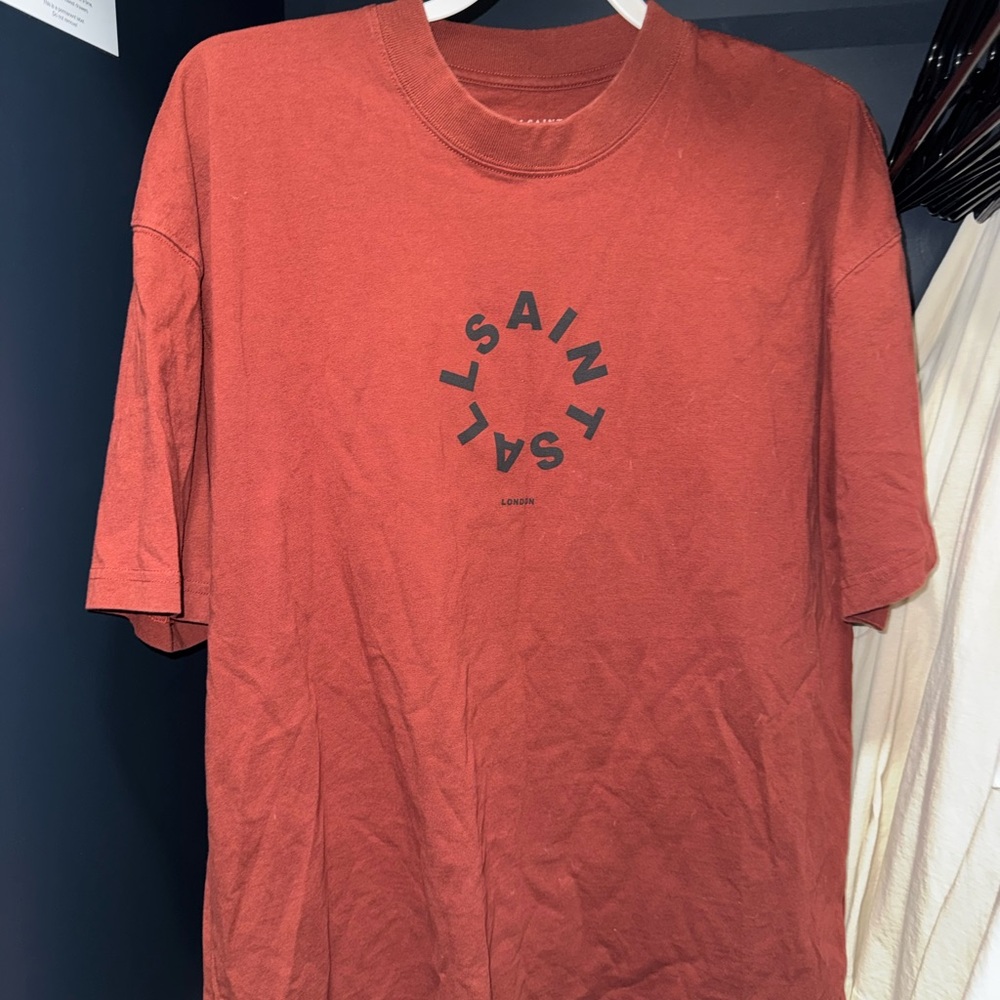 All Saints Brick Red Short Sleeve Tee